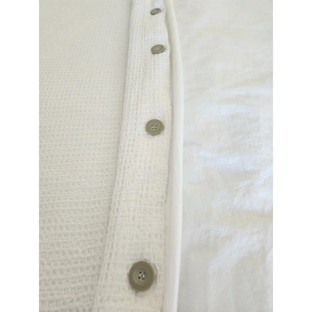 Queen White Waffle Weave Duvet Cover + Ikea Insert and Sham Set Threshold